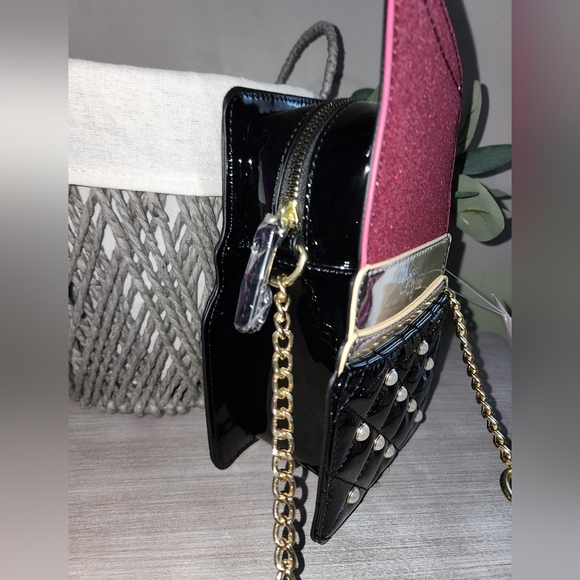 Betsey Johnson Lipstick Glitter Crossbody Bag - Picture 4 of 8